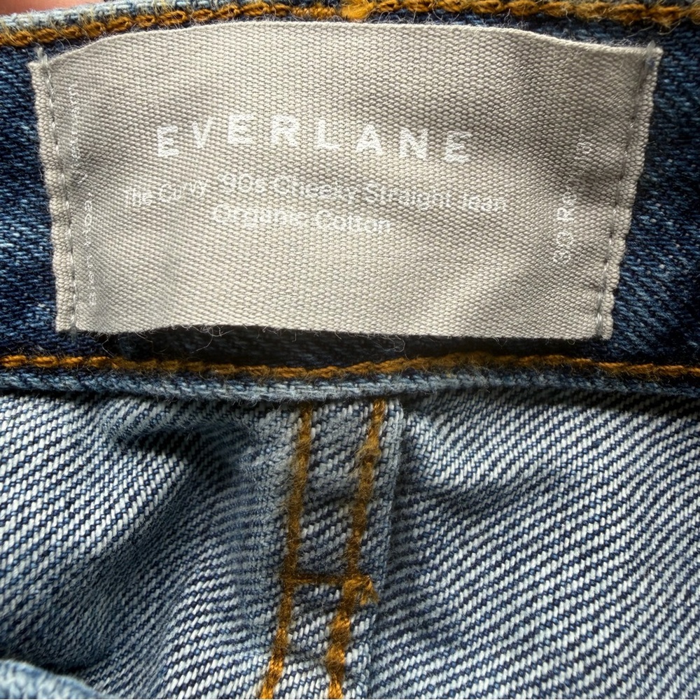 Everlane Curvy 90s Cheeky Straight Jeans Womens 30 NWT High Rise Rigid Denim - Picture 5 of 9